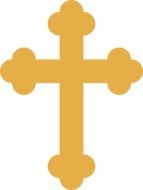 golden cross on a white background