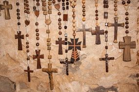 photo of the wooden christian crosses