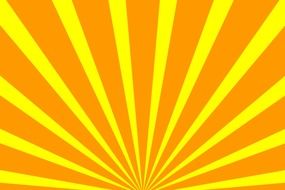 yellow rays on an orange background