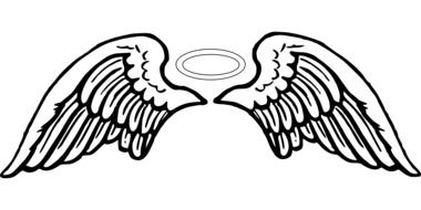 clipart of painted nimbus and angel wings