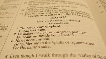 bible psalm 23 close-up