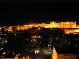 temple in the night lights in india