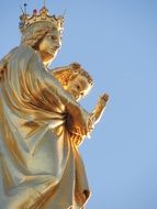 golden statue of virgin mary in marseille