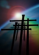 crosses in the sun light