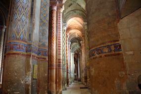 polychrome columns in the church