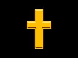 golden cross at black background