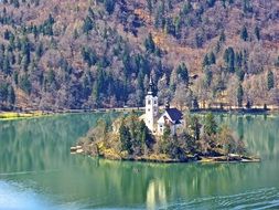 church on a island in Bled