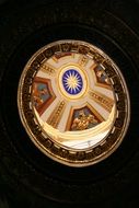 stained glass window on the dome of the church in Rome