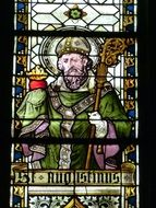 Portrait of Augustine on church stained glass