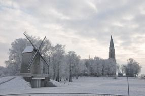 photo mills in winter