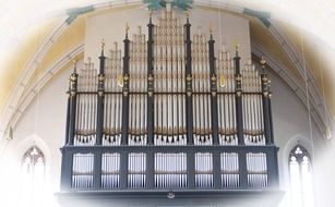 black organ in the church