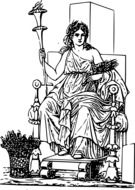 Ceres, ancient Greek mythology as a drawing