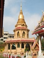 Gold pagoda temple in Thailand