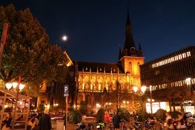 cathedral in belgium at night