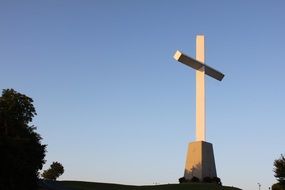 white christian church on the blue sky