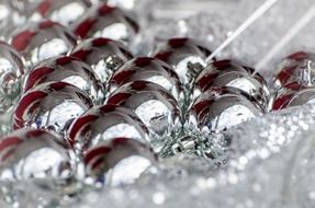 silver christmas decoration macro