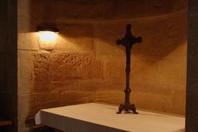 religious cross in the church for prayers