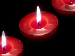 red burning candles