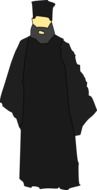 Priest with the black robe clipart