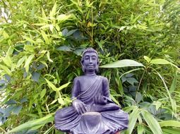 buddha statue among the bamboo