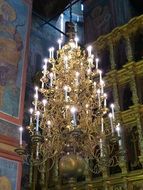 huge chandelier in the orthodox church