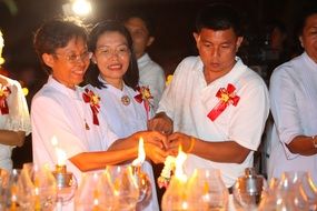 flames in buddhist ceremony