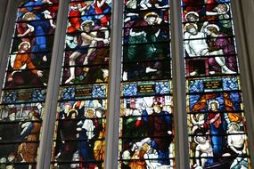 religious stained glass windows in the church of St. Margaret
