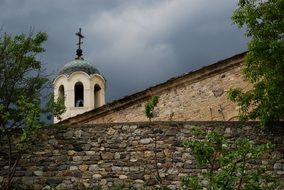 Beautiful church green dome with the bell