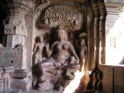 Buddha in the shrine in the temple