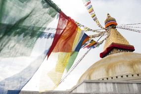 flags near the temple