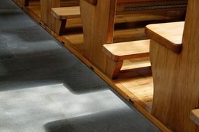 sunlight on church benches