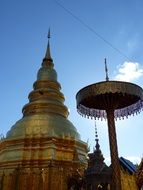 Cathedral with a golden dome in Lamphun