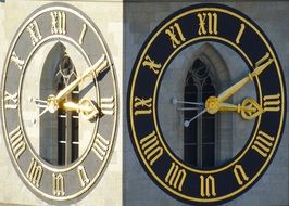 time indication on a church tower
