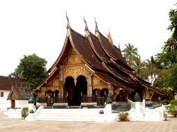 triangular temple in laos