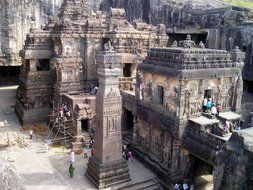 ancient indian temple at the cliff