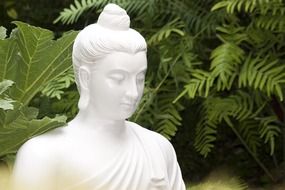 white buddha statue in asia