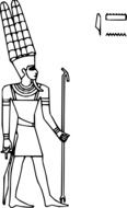 amun, god of ancient egypt, outline