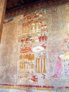Egyptian painting on the walls of the temple