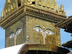 eye image on the temple in Tibet