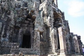Ruins of the temple of Angkor Wat close
