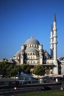 distant view of the great mosque in istanbul