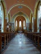 distant view of the altar in the cathedral in budapest