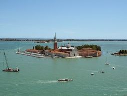 church on an island in italy