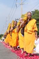 monks walking