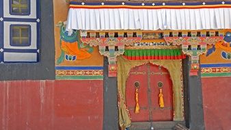 buddhist temple entrance, china, tibet, gyantse