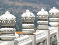 carved white stone fence, china