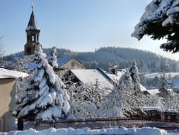 winter church saupsdorf in switzerland