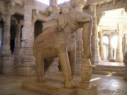 elephant statue in a temple in India