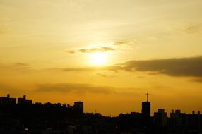 Golden sky over the city