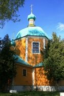 wooden yellow church